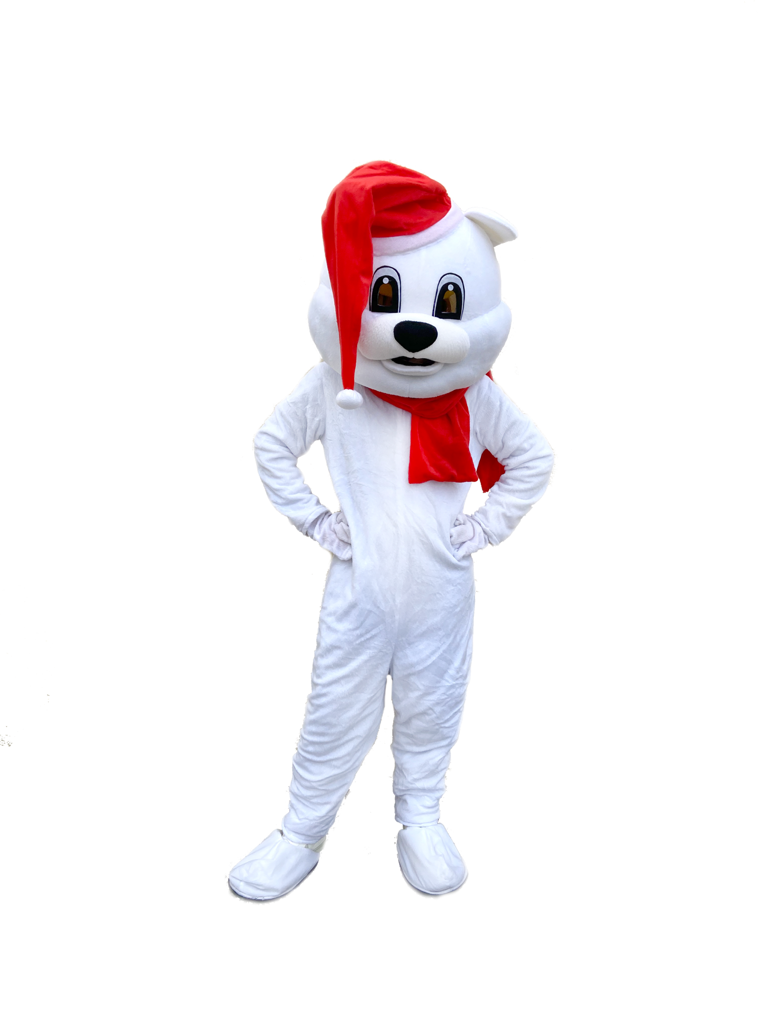 Costume de mascotte Ours Blanc de Noël
