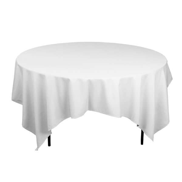 Nappe carrée Blanche 230*230 pour table ronde pour vos receptions