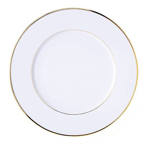 Assiette filet doré - Porcelaine - Blanc